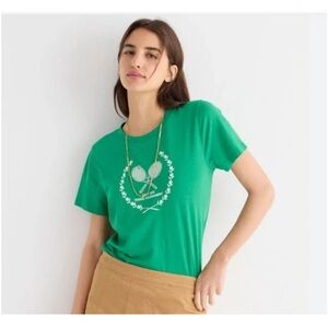J CREW Green Tennis Graphic Tshirt